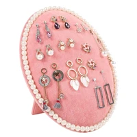 pink grey black earring display velvet jewelry storage rack necklace hanger jewelry organizer display stand shop home decoration