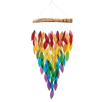 rainbow wind chimes wall hanging exquisite waterfall chime outdoor maple leaf wind chimes chimes landscape gardening decor