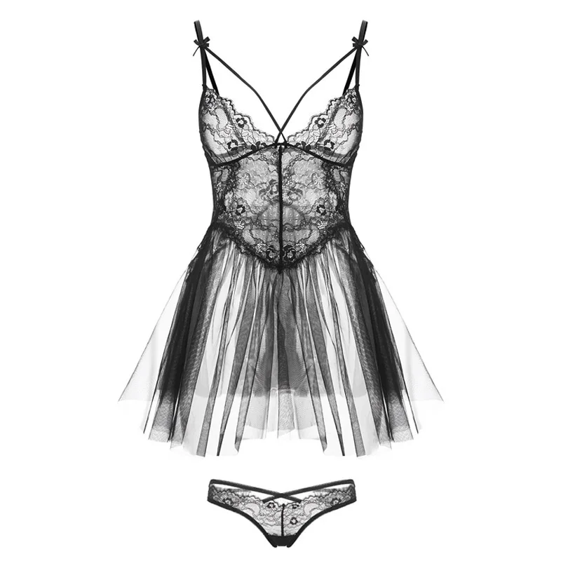

Creation 202 Women's Sexy Suit Perspective on the Lace Lace Suspender Nightdress Sexy Home Wear