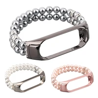 miband 5 mi6 bracelet beads women strap for xiaomi mi band 6 5 4 3 watch strap jewelry elastic stretch belt for miband 6 correa