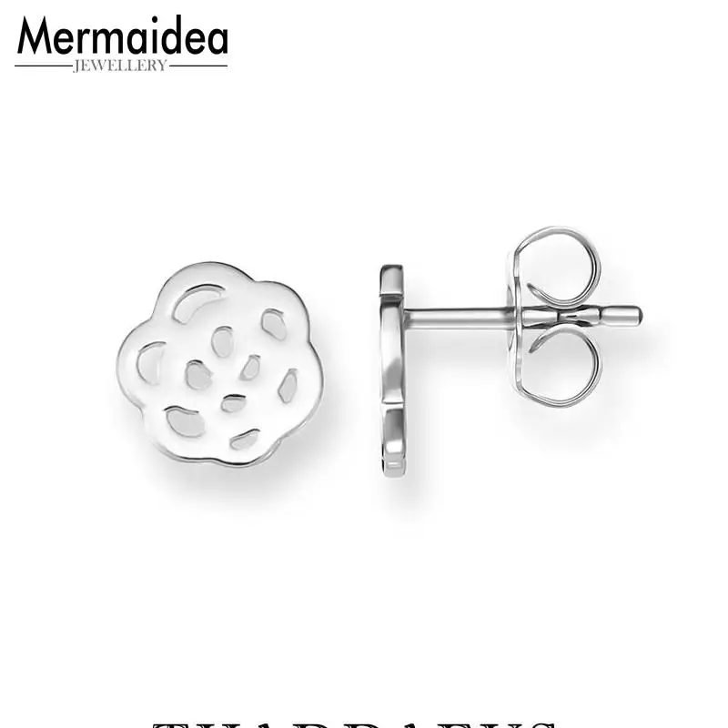 Серьги гвоздики с цветком Модные хорошие ювелирные изделия для женщин 2020 подарок посеребренные Супер