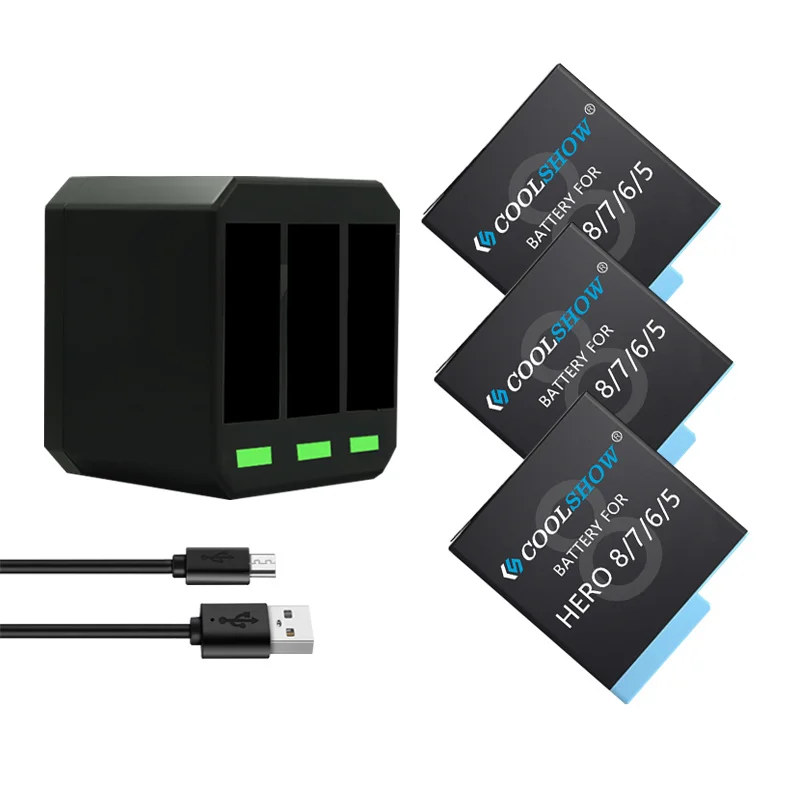Зарядное устройство на 1220 мАч для камеры GoPro Hero 8 7 6 5 Black AHDBT 801 701 601 501|Цифровые