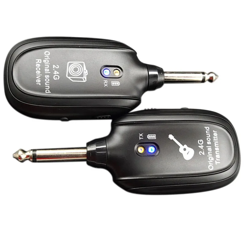 

2.4G Wireless Guitar System Transmitter Receiver Built-in Rechargeable Wireless Guitar Transmitter