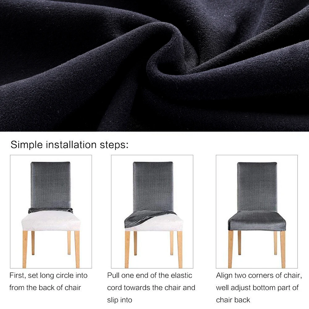 1/2/4/6 шт. Чехол из искусственного меха для обеденного стула флиса и бархата