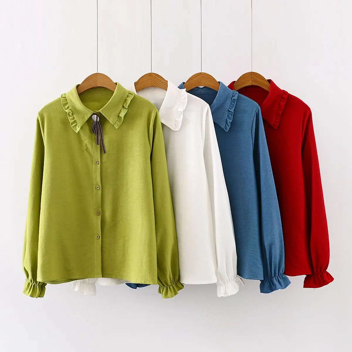 Белый красный синий зеленый зимняя Вельветовая рубашка Демисезонный Для женщин