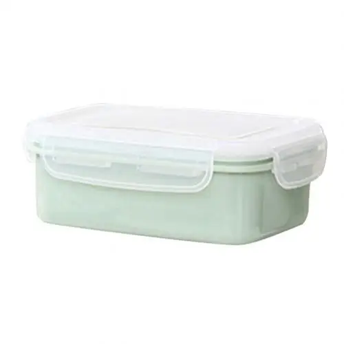 Green Arrival 280/380ml Portable Transparent Sealed Lunch Box Food Bento Storage Container Prevent leakage transparent seal bento box - Color: Green