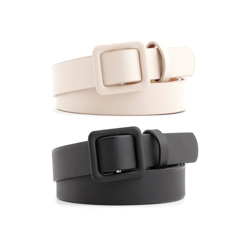 

2021 Fahion Designer Women's Cute Black Red White Brown Wide Leather Waist Belt Female Decorative Strap Belts for Women Dresses