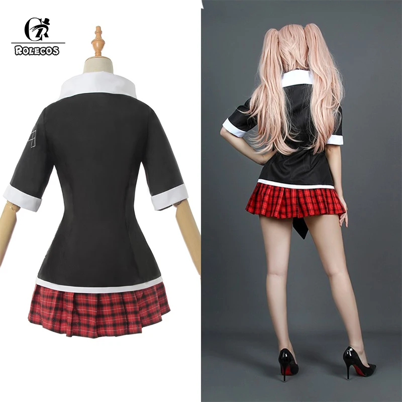 ROLECOS Danganronpa Дзюнко Эносима Косплэй костюм Junko наряд равномерное платье