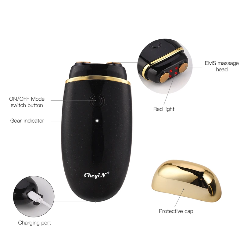 

CkeyiN LED Photon Therapy EMS Microcurrent Face Massager Skin Wrinkle Remover Whitening Firming Lifting Nutrition Absorbtion