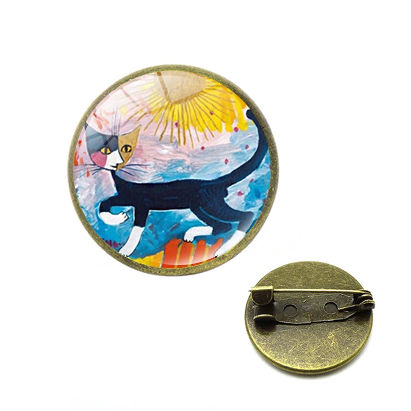 Модные Красочные Кошки Фамильные Броши ручной работы ювелирные изделия для