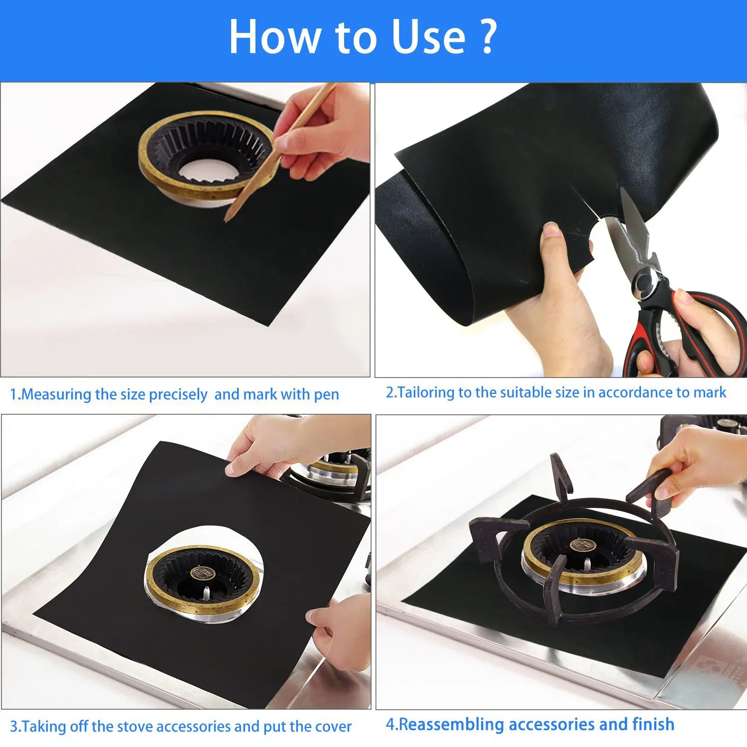 

Stove Protector Cover Liner kitchen sticker high temperature Non-stick Gas Stove Stovetop Burner Protector Kitchen Accessories