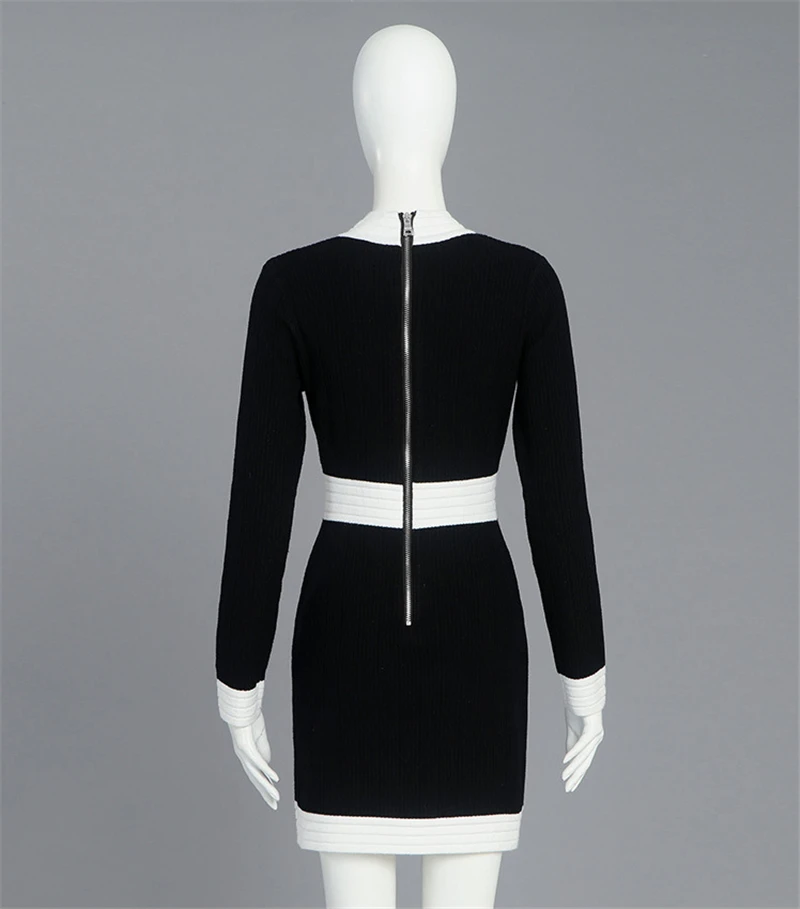 Женское трикотажное платье-трапеция дизайнерское Элегантное однобортное платье