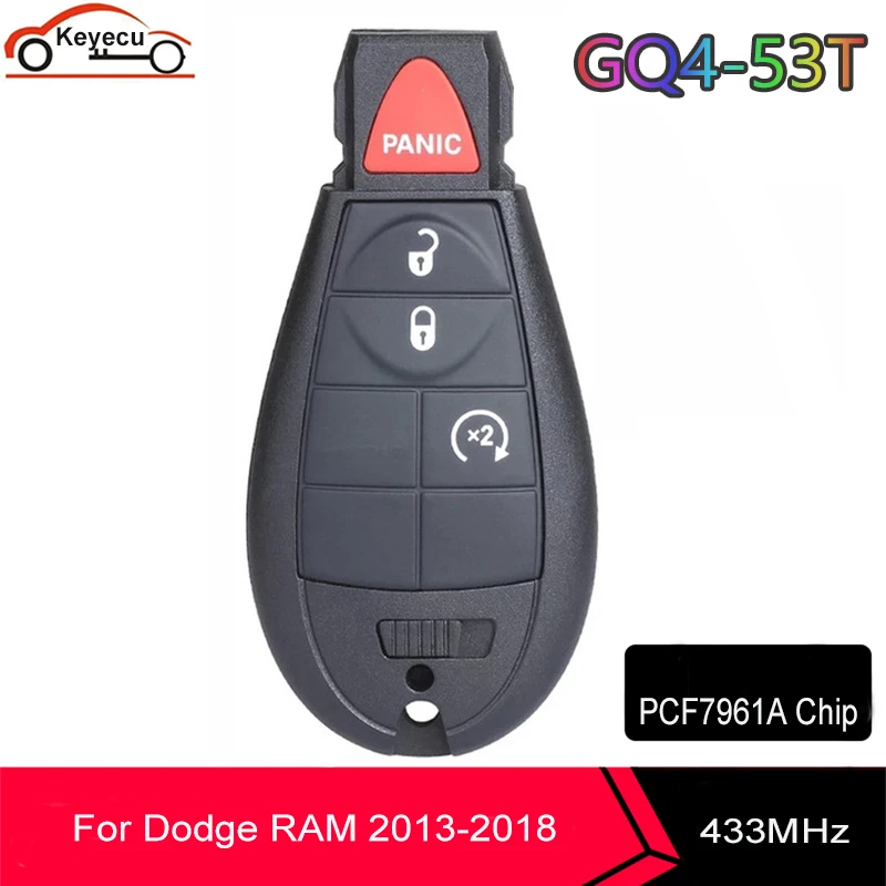 Брелок KEYECU для дистанционного ключа Dodge RAM 433 1500 2500 3500 4500-18 2013 МГц PCF7961A ID46 - купить по