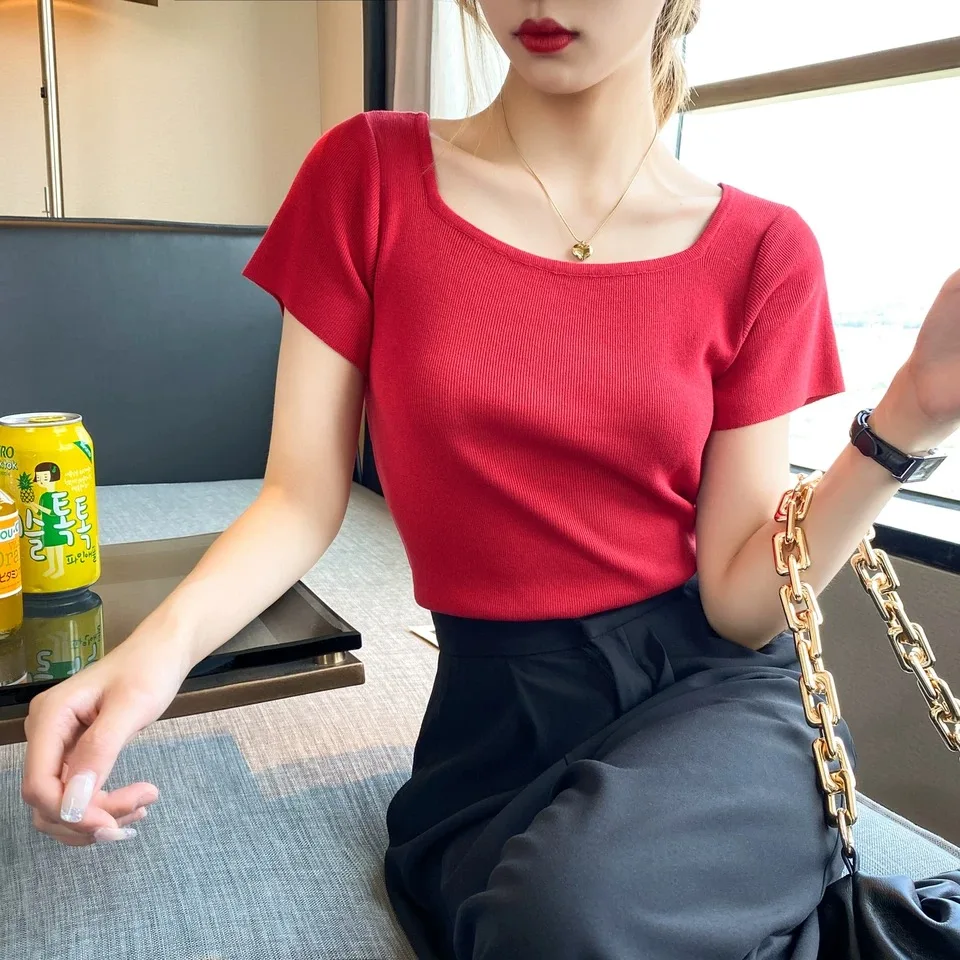 

Fashion Women green Tops T-shirts Female 2019 Summer