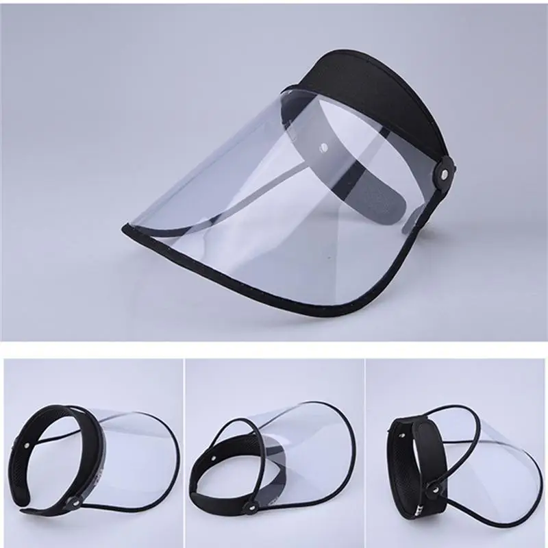 

1PC Face Protective Mask Transparent Face Guard Spittle Oilproof Cooking for Home Kitchen (Headband Style, Black)