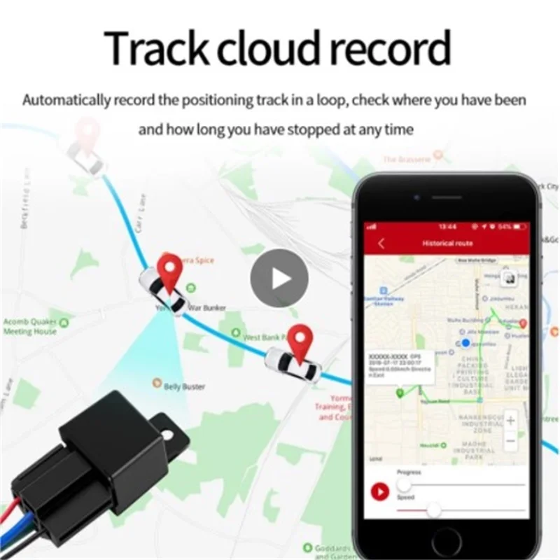 Релейный автомобильный GPS-трекер GSM-локатор охранная сигнализация мини быстрое