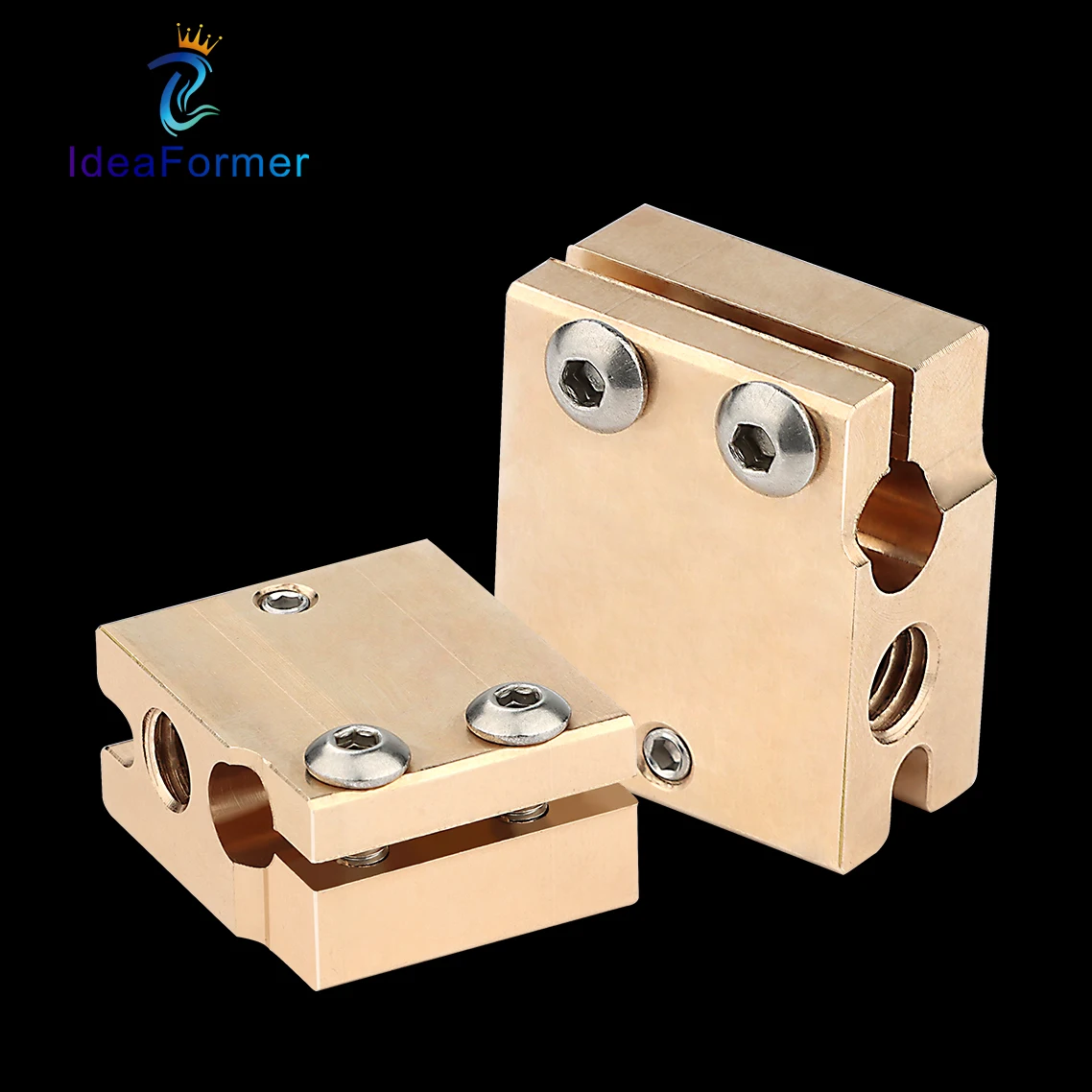 

PT100 Volcano Brass Heater Block 24x20x11.5mm For High Temperature PT100 Thermistor Cartridge V6 Nozzle Extruder Volcano Hot End