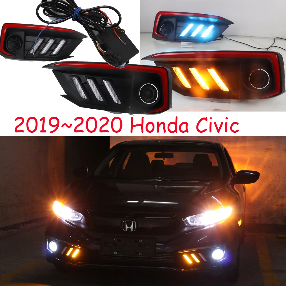 

2019 2020 год для Honda Civic Дневной светильник автомобильные аксессуары LED DRL головной светильник для Civic противотуманные светильник
