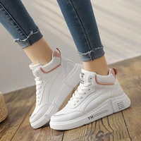 womens sneakers flat shoes womens high top leather casual shoes flat platform shoes fashion lace up round toe walking shoes