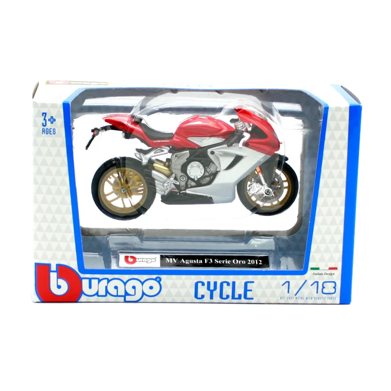 Модель мотоцикла Bburago 1:18 MV Agusta F3 Series Oro 2012 литая модель игрушка новинка в коробке