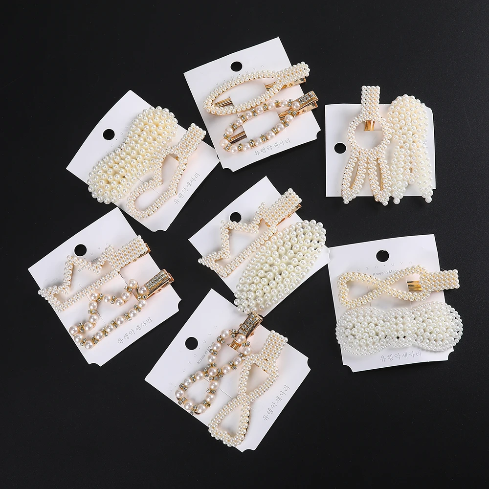 Женская заколка для волос Haimeikang элегантная Заколка с жемчугом в Корейском стиле 2