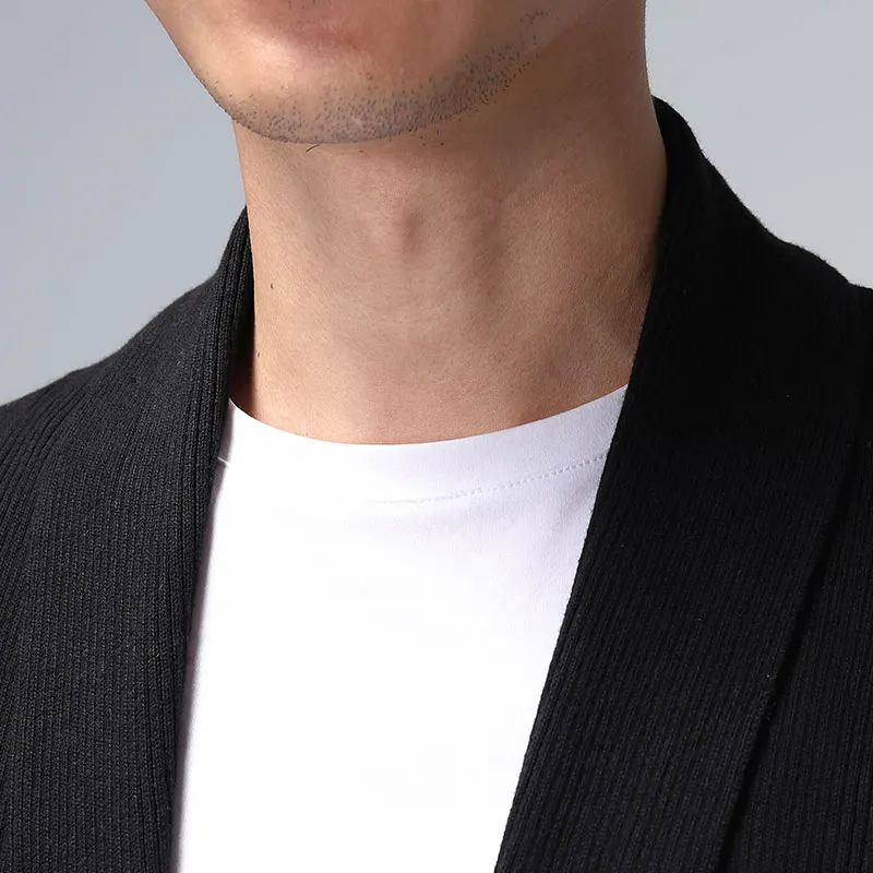 

Solid Cardigan Men Casual Knitted Cotton Sweater Men Clothes Long Style Mens Sweaters and Cardigans Coat Pull Homme 2020 Sweater