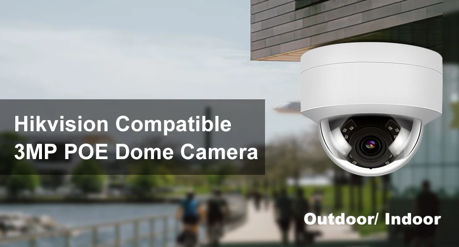 Hikvision Совместимость 3MP купольная IP камера POE IPC-D230W наружная Водонепроницаемая ИК 30 М камера видеонаблюдения