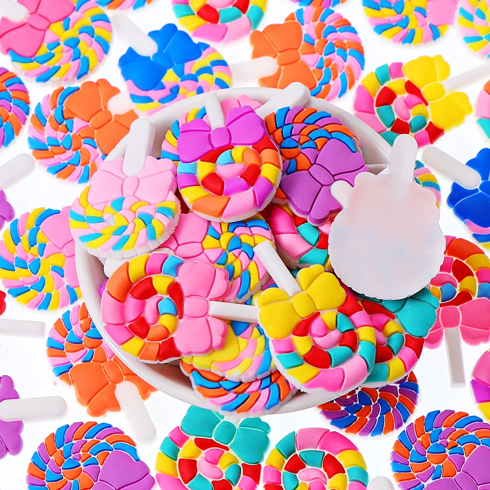 

10 Pcs Cute Resin Soft Glue Multi-style Multicolor lollipop Soft Clay Cute Mobile Phone Soft Glue Home Deco Jewelry Accessories