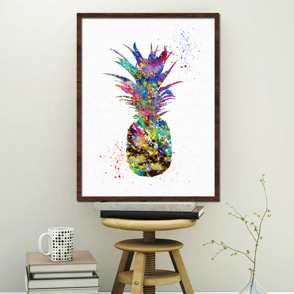 

Разноцветная масляная живопись в виде ананаса, рисунок на холсте, художественный декор, современное художественное искусство, цветной рису...
