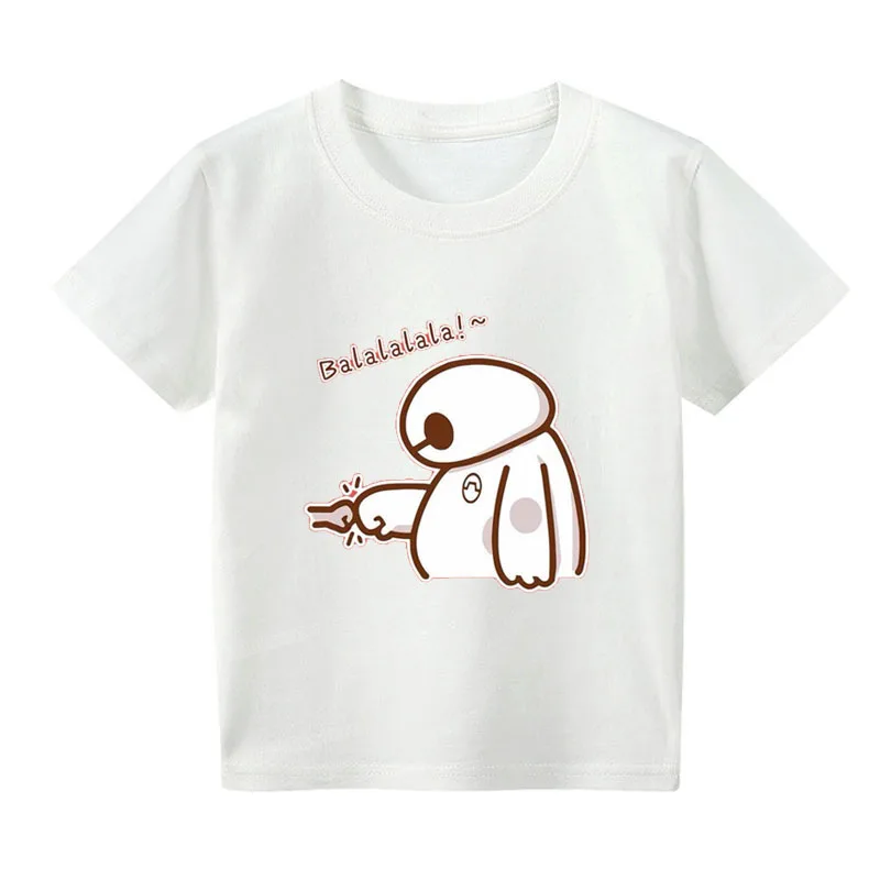 Футболка Baymax для детей летняя одежда больших героев 6 осенняя милые топы с