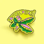 Большая брошь BXXCH горох! Горох, монстр, зеленое растение, ботаника, Открытый Горох, эмалированные булавки для детей значок для рюкзака, булавка