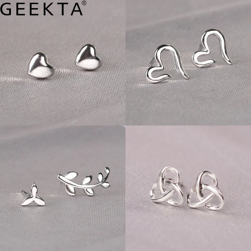 Миниатюрные гладкие кельтские серьги гвоздики в форме сердца неаллергические