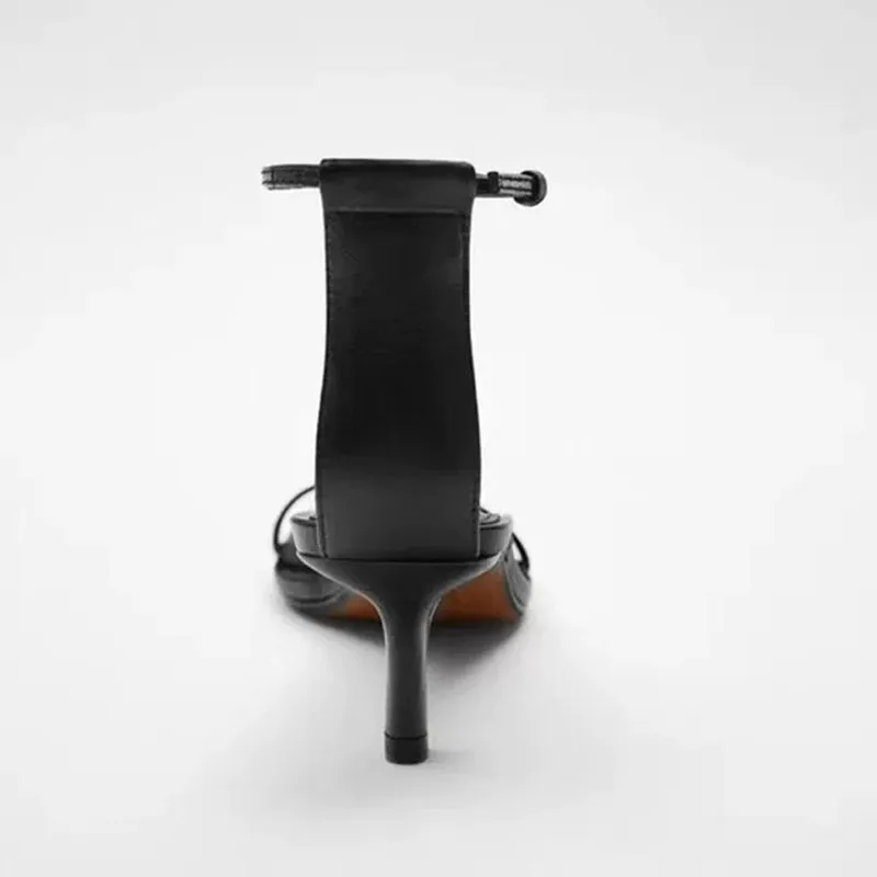 

2021 Summer Clear Heels Sale Of Women's Shoes Open Toe Female Sandal Mid-Calf Strap New Peep Stiletto Girls High Fashion Retro C