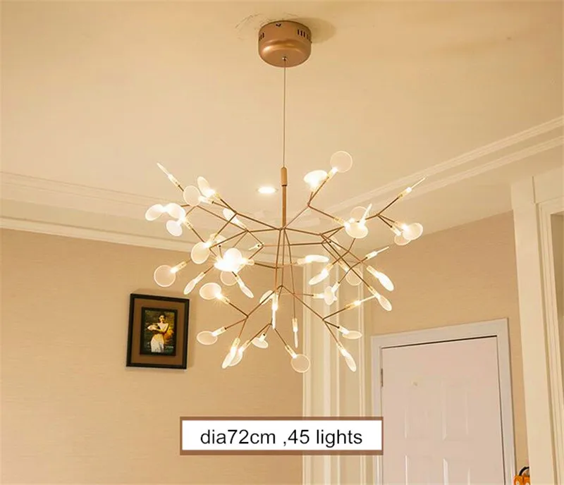 Art Decorate Tree Branch Led Pendant Light Acrylic Leaf Hanging Lamp Lustre For Living Room Art Decor Pendant Lamp 110V/220V