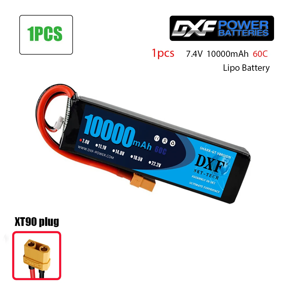 1PC2S10000SoftXT90 DXF RC автомобиль Lipo батарея 2S 7,4 V 10000mah 60C Max120C Rc самолет автомобиль Parrot Bebop 2 Дрон 11,1 V 2700mah запасное ядро - Цвет: 1PC2S10000SoftXT90