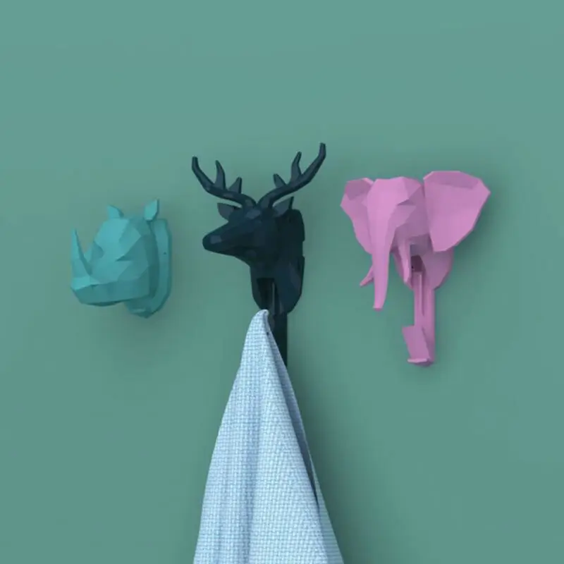 1 пара пластиковых крючков в виде мультяшных животных настенный крючок вешалка