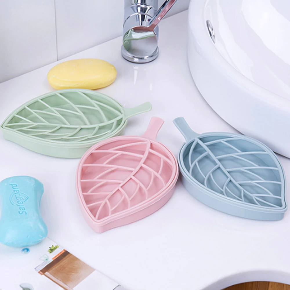 Двухслойная коробка дренаж для мыла в форме листа контейнер хранения