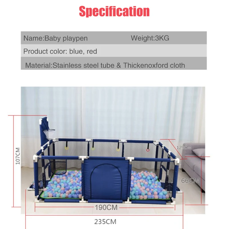 IMBABY детский бассейн с шариками манеж для новорожденного игровой ковриком