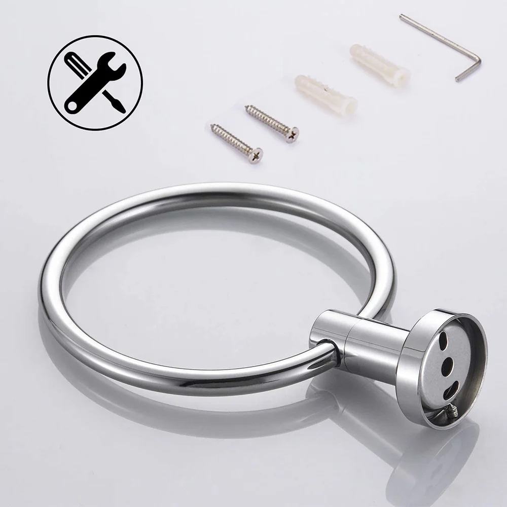 

Towel Ring With 17.5CM Diameter Moisture-Proof Round Bathroom Hanger Strong Load-Bearing Capacity, Versatile Wall Mounted Rack