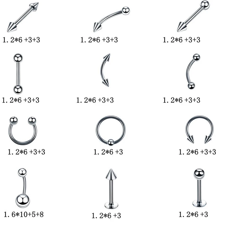 

misturados noxidvel sobrancelha umbigo lbio da barriga lngua nariz piercing barra anel labret barbell tel corpo jas
