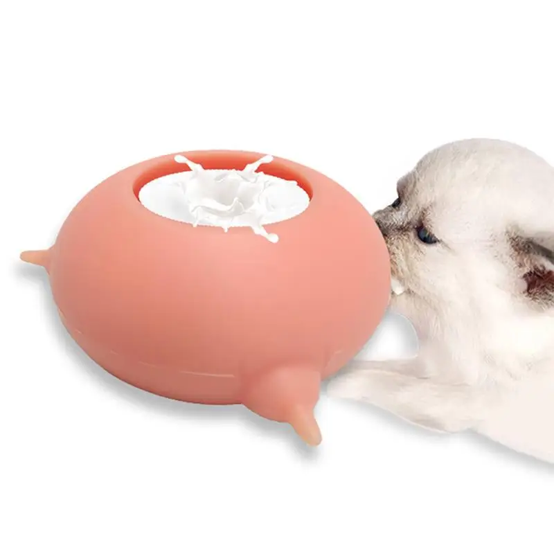 

Pet Silicone Feeding Bowl Doggie Cat Bubble Milk Bowl Feeder 3 Nipples Puppy Cat Breast Pump For Newborn Pets Kittens Puppies
