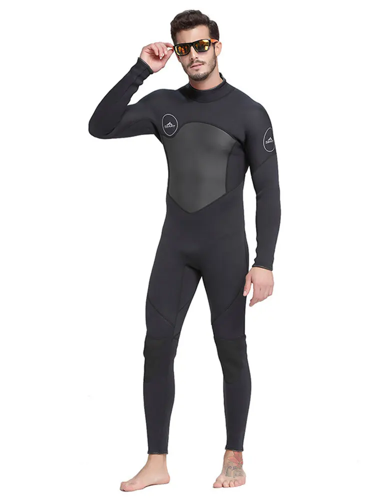 Мужской весенний гидрокостюм Sbart 2 мм с молнией сзади черный/серый для серфинга