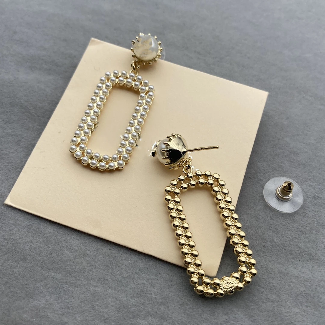 

Pearl Square 925 silver needle high quality Earrings