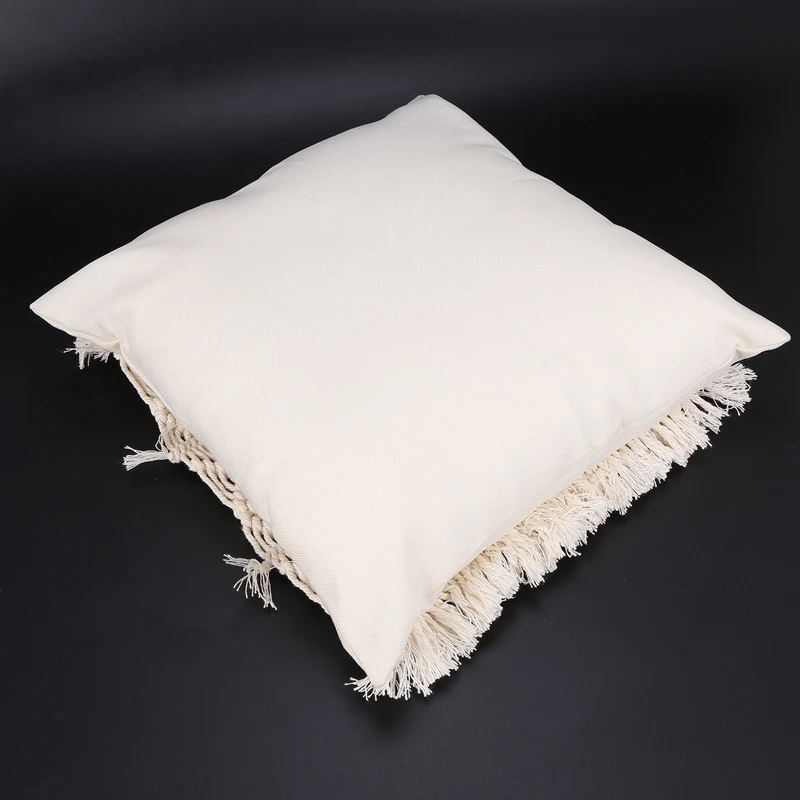 Boho Стиль льняные и хлопковые подушка с кисточкой ручной работы диванная из