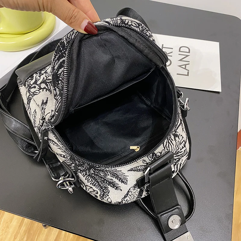 

New Fashion Women Animal Printing Backpack School Bag Backpacks for Teenage Girls Vintage Double Shoulder Bags Mochila Feminina