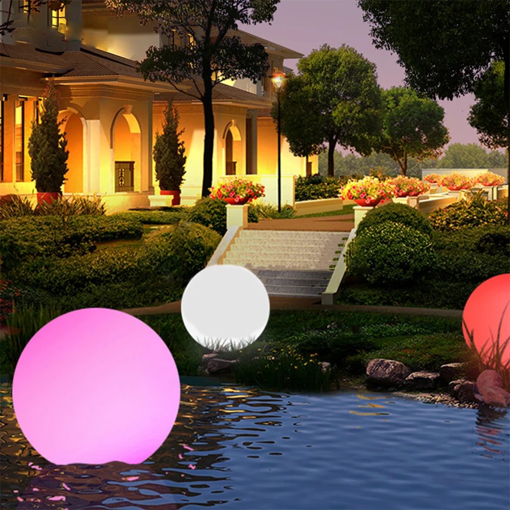 

16 Color RGB Floating Pool Lights Changing LED Ball Lights IP67 Waterproof 20cm 15cm 12cm 8cm Hot Tub Night Lights Pool Toys