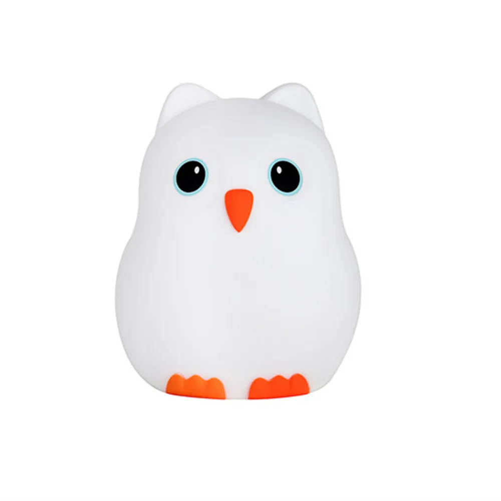 

Bird Lamp Touch Sensor RGB LED Night Light Silicone Owl Light USB Battery Powered Bedroom Bedside Lamp for Children Baby Gift