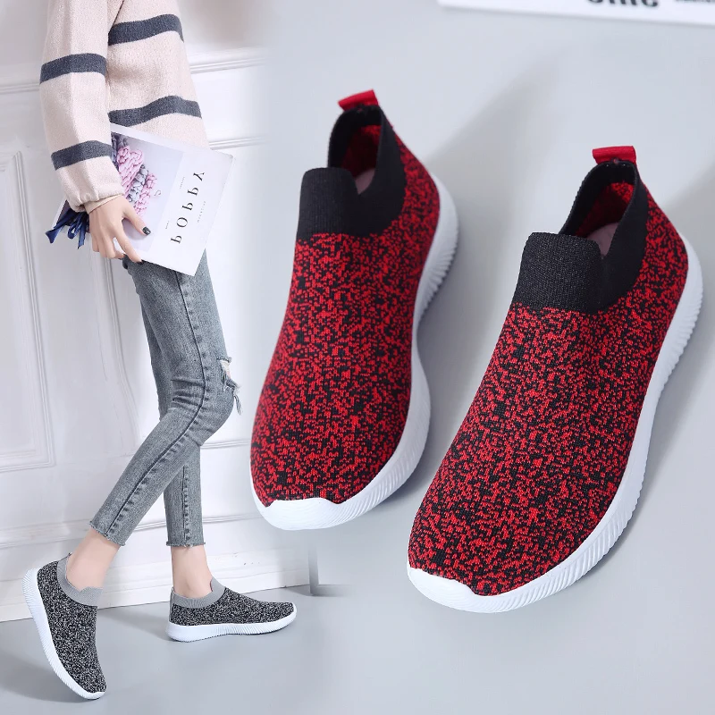 

Spring Women Loafers Flat Shoe Stretch Fabric Women Casual Shoes Slip On Sneakers Plus Size 43 Female Shoe Summer Ballet Flats