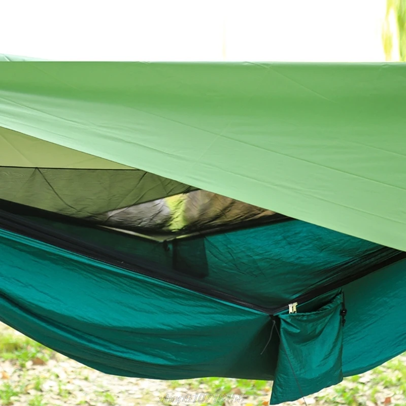 

2in 1 Lightweight Portable Outdoor Camping Hammock Mosquito Net Hammock Tent Waterproof Canopy Awning Netting Set J01 Dropship