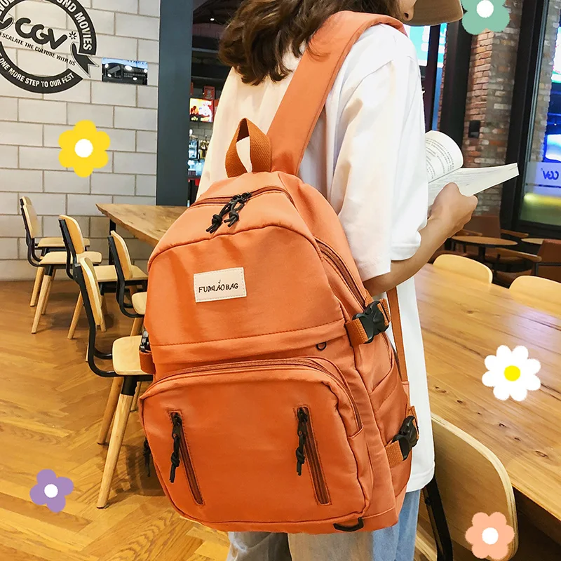 Водонепроницаемые нейлоновые рюкзаки для женщин школьная сумка с несколькими